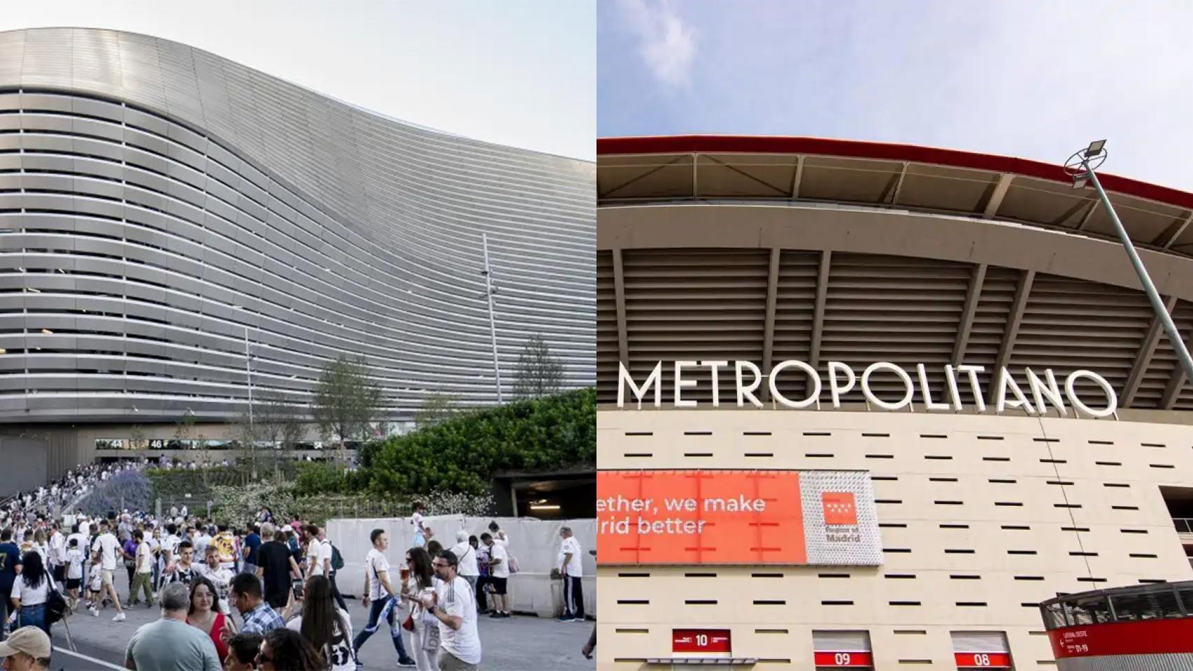 Fotomontaje del Santiago Bernabéu y el estadio Metropolitano