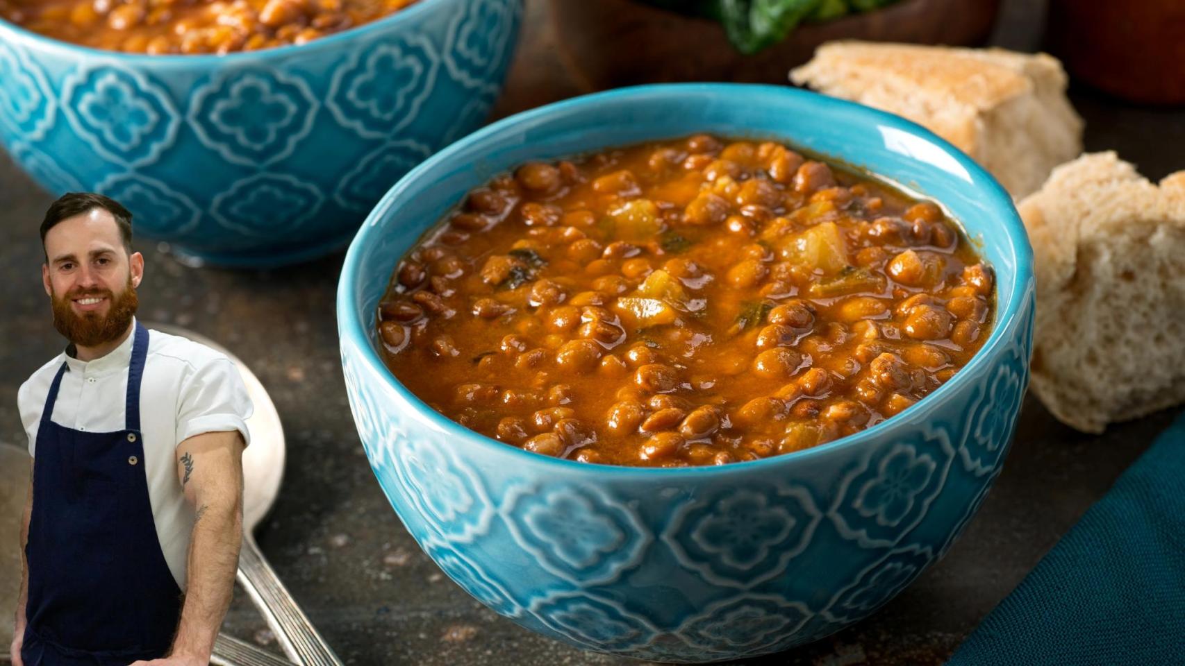 El chef Alfredo Vozmediano en un montaje de El Español