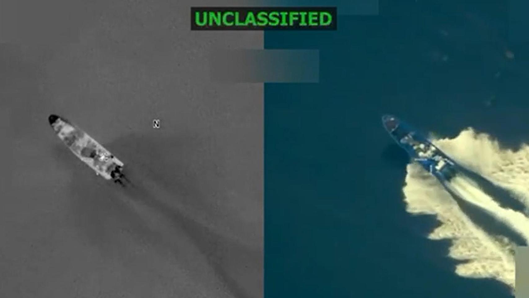 Captura del vídeo en el que se muestra el ataque a la lancha.