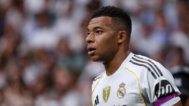 Mbappé, durante el partido ante el Espanyol.