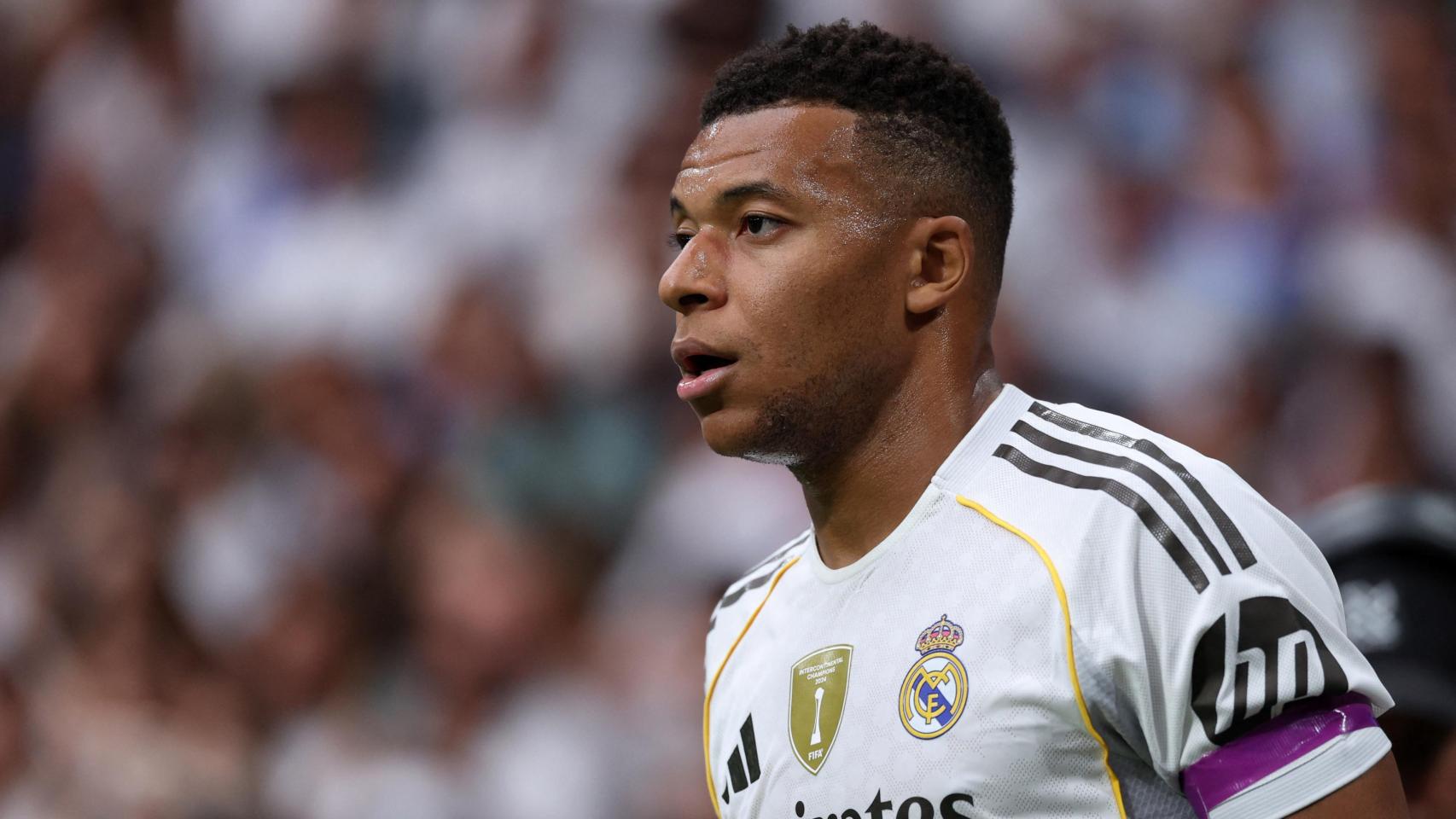 Mbappé, durante el partido ante el Espanyol.