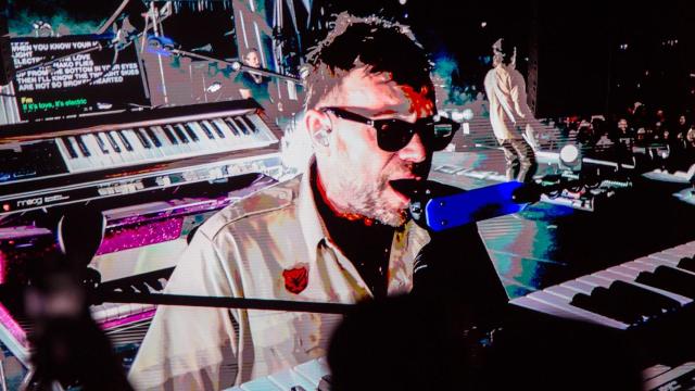 Damon Albarn durante el concierto de Gorillaz este sábado en el festival Pulse of Gaia, en Madrid. Foto: Martín Page