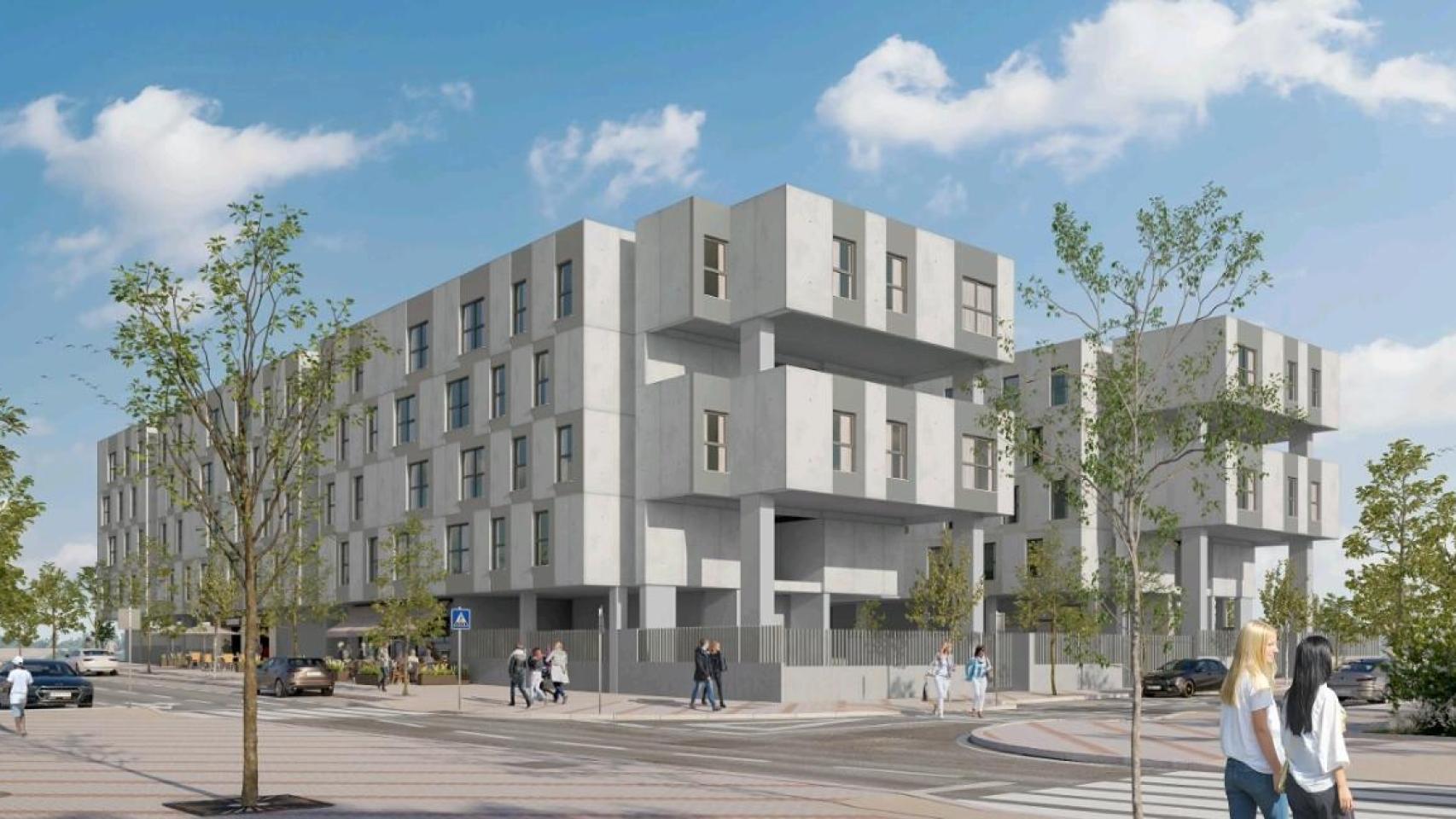 Diseño de una de las promociones de VPO proyectadas en el sector Universidad de Málaga.