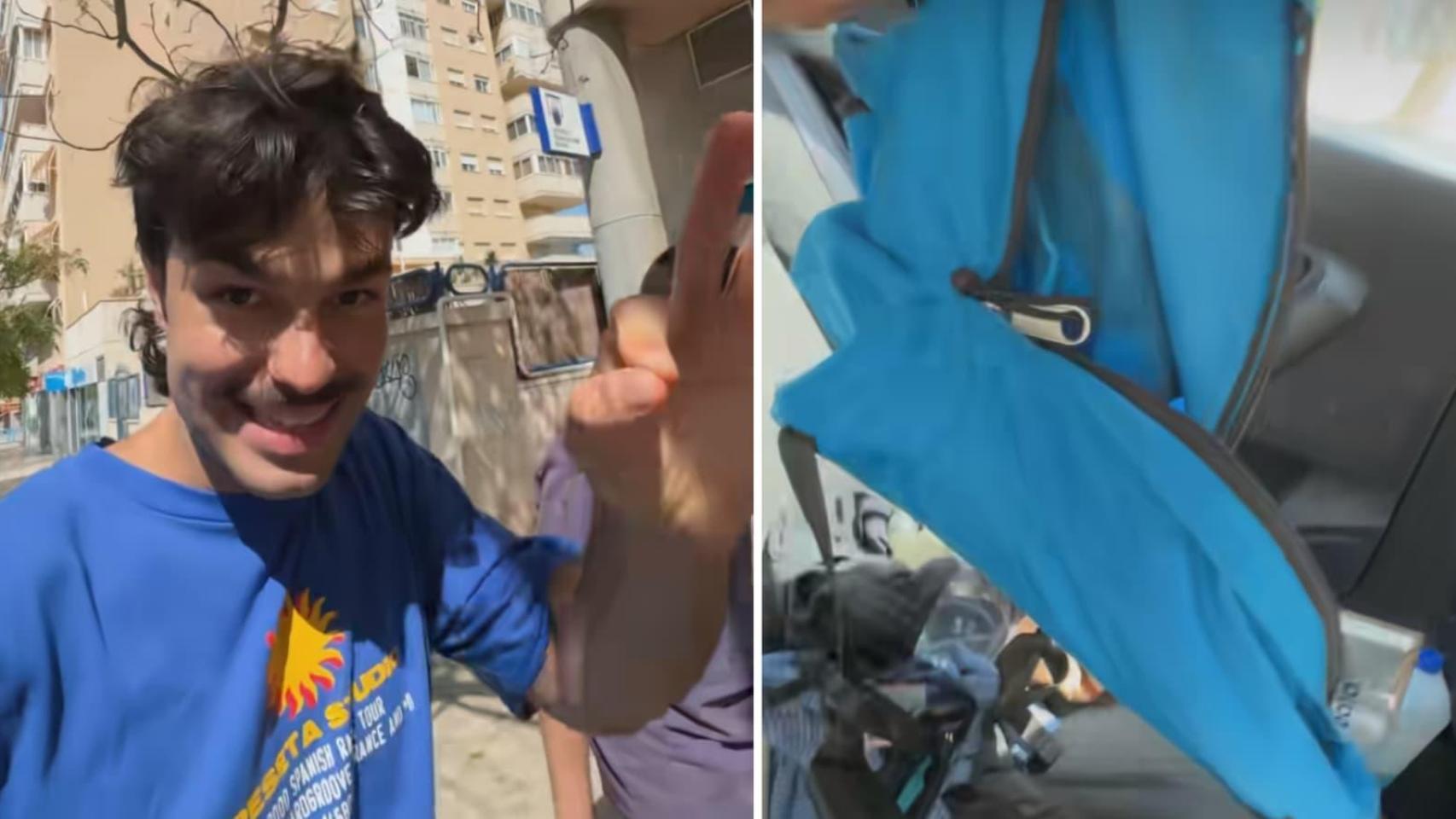 Imágenes del vídeo donde explica el robo