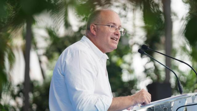 Miguel Tellado este fin de semana en un acto del PP en Canarias.
