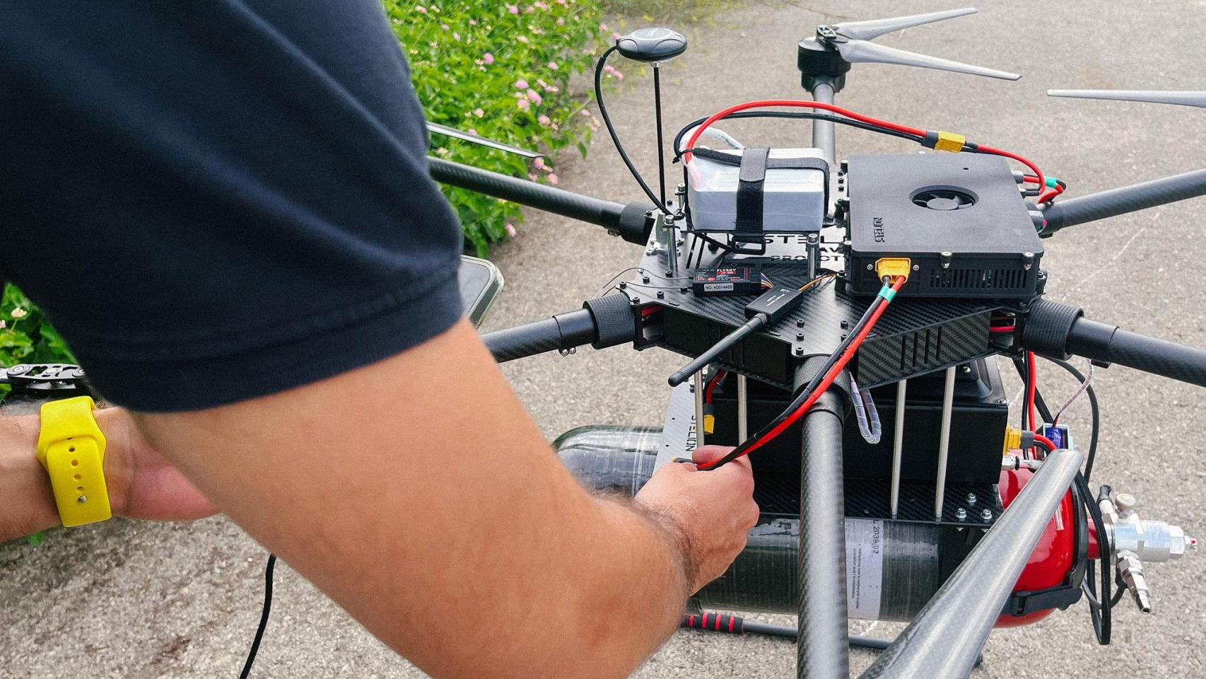 Uno de los drones impulsados por hidrógeno de Hydros Power.