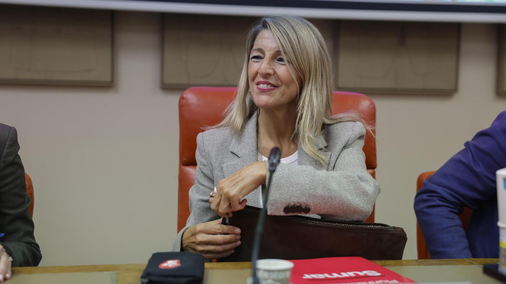 Yolanda Díaz en la Sala Constitucional del Congreso.