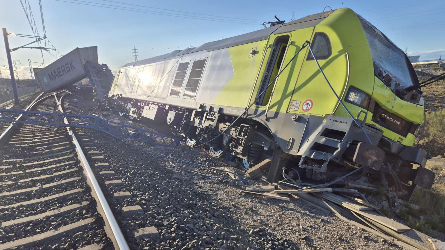 Descarrilamiento de un tren en Zaragoza