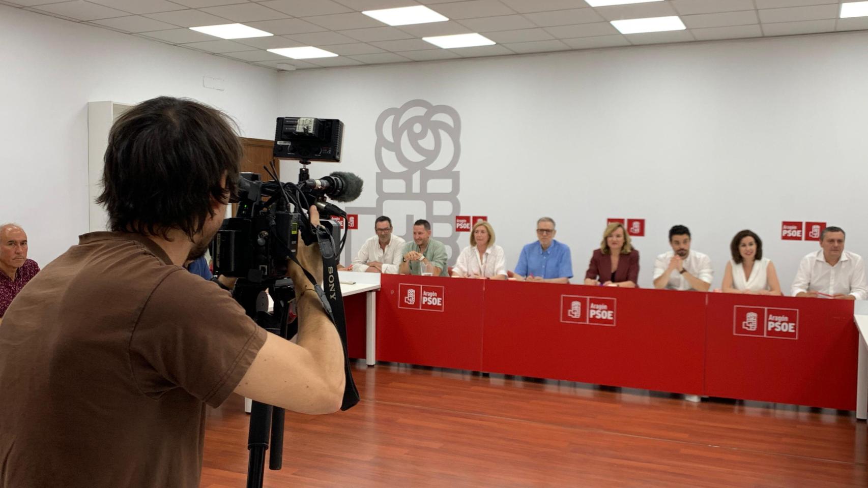 El PSOE de Pilar Alegría, en una de sus últimas reuniones.