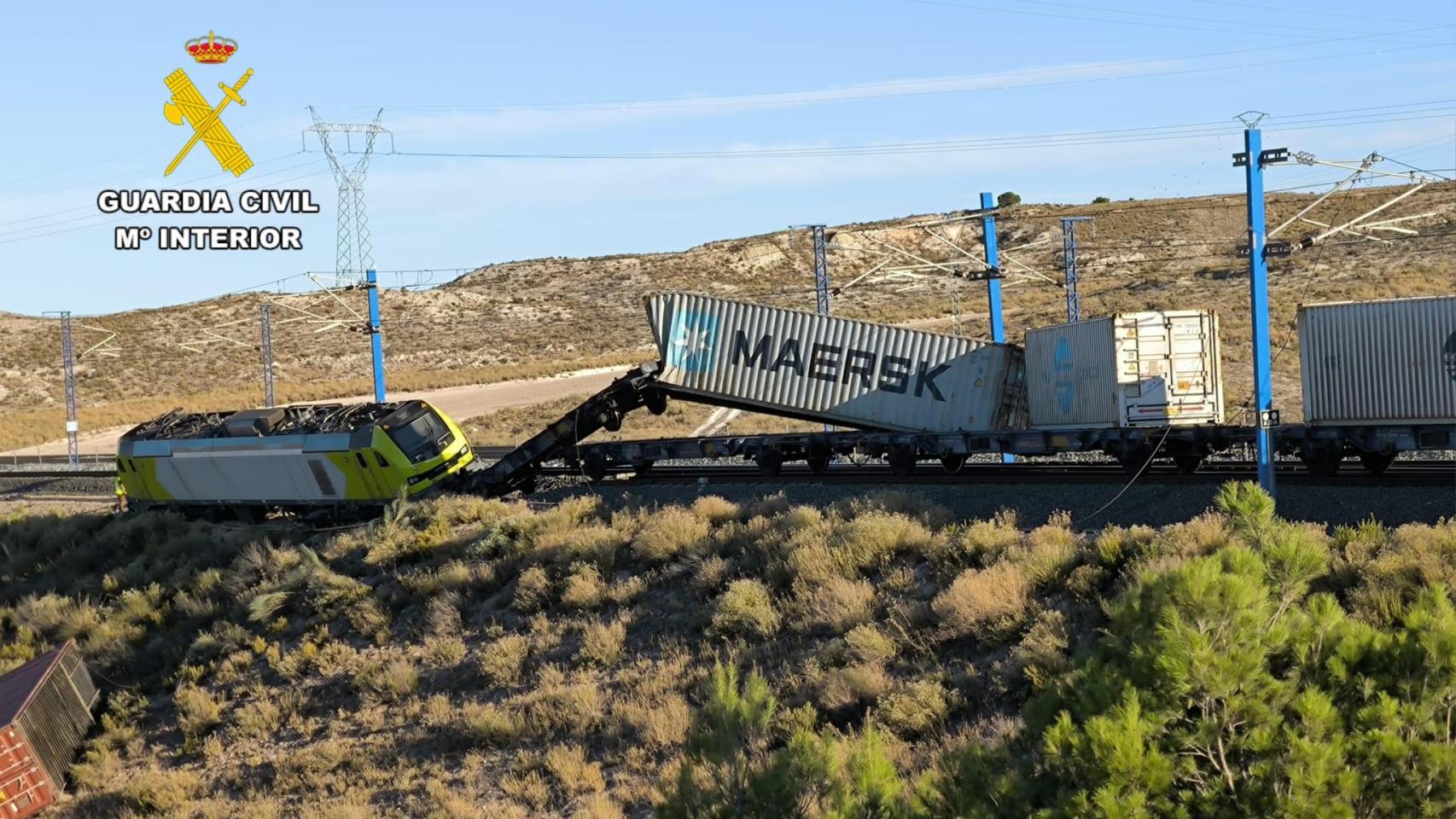 Descarrilamiento de un tren de mercancías en Zaragoza