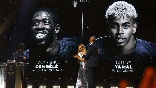 El momento previo a la elección del ganador del Balón de Oro entre Dembélé y Lamine Yamal
