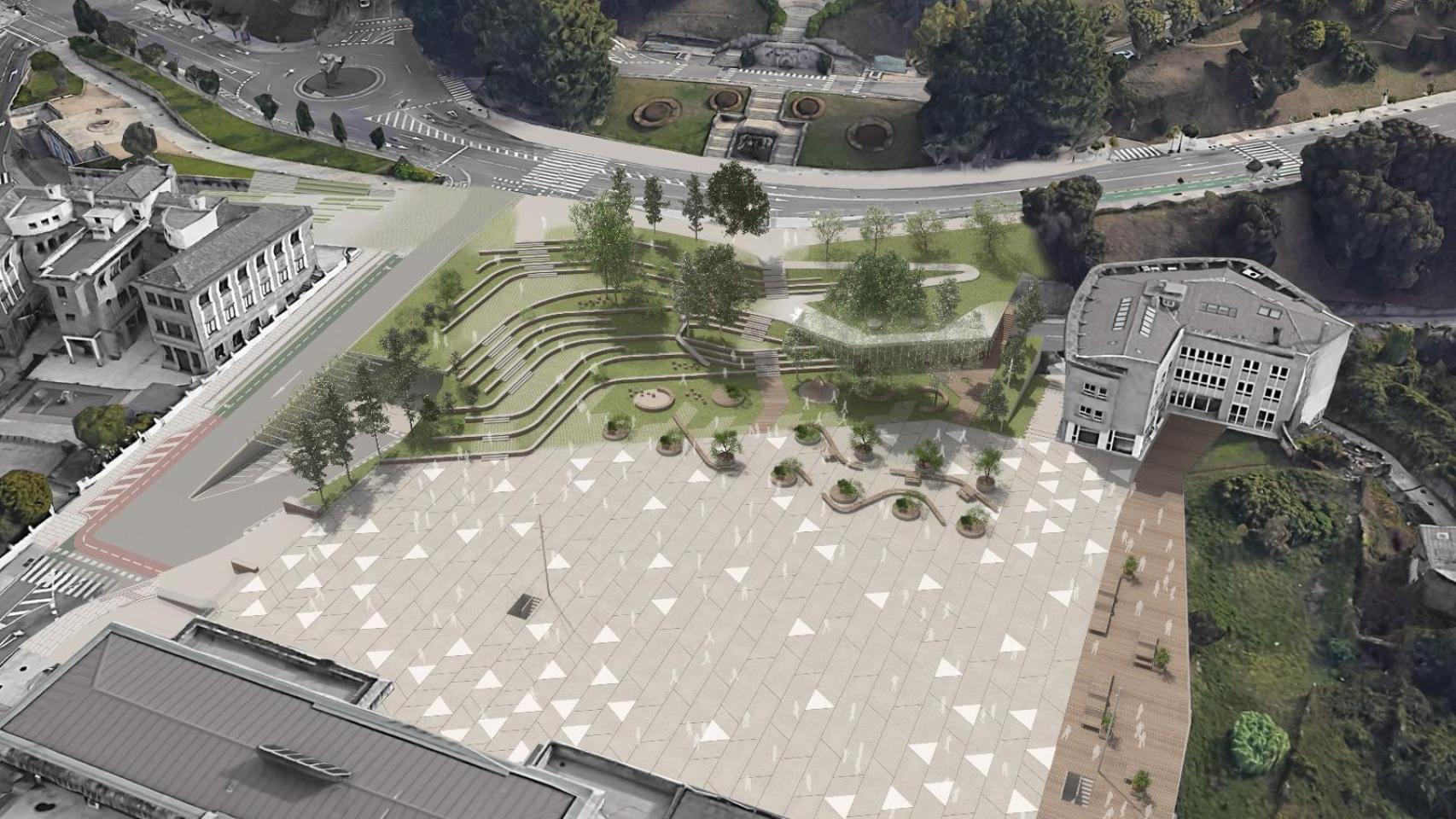 Infografía de la nueva Praza do Rei, Vigo