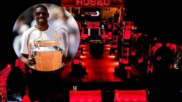 Collage de Ousmane Dembelé y la discoteca Rosso