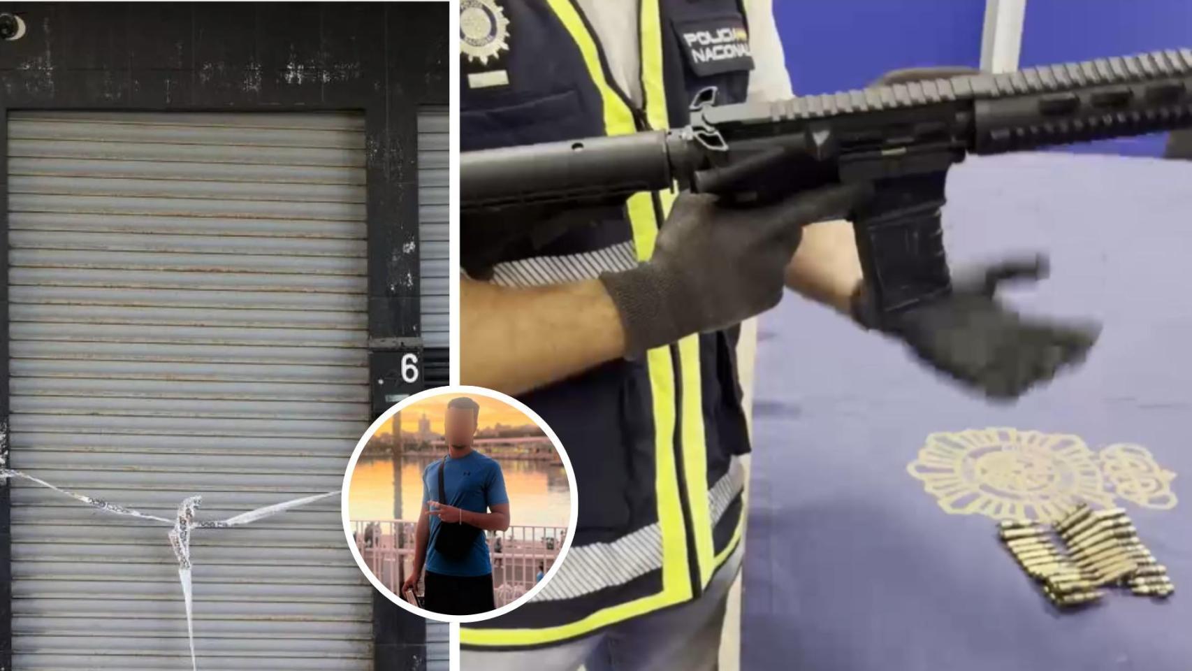 Un montaje con una fotografía de la víctima, el arma utilizada y el lugar de los hechos.