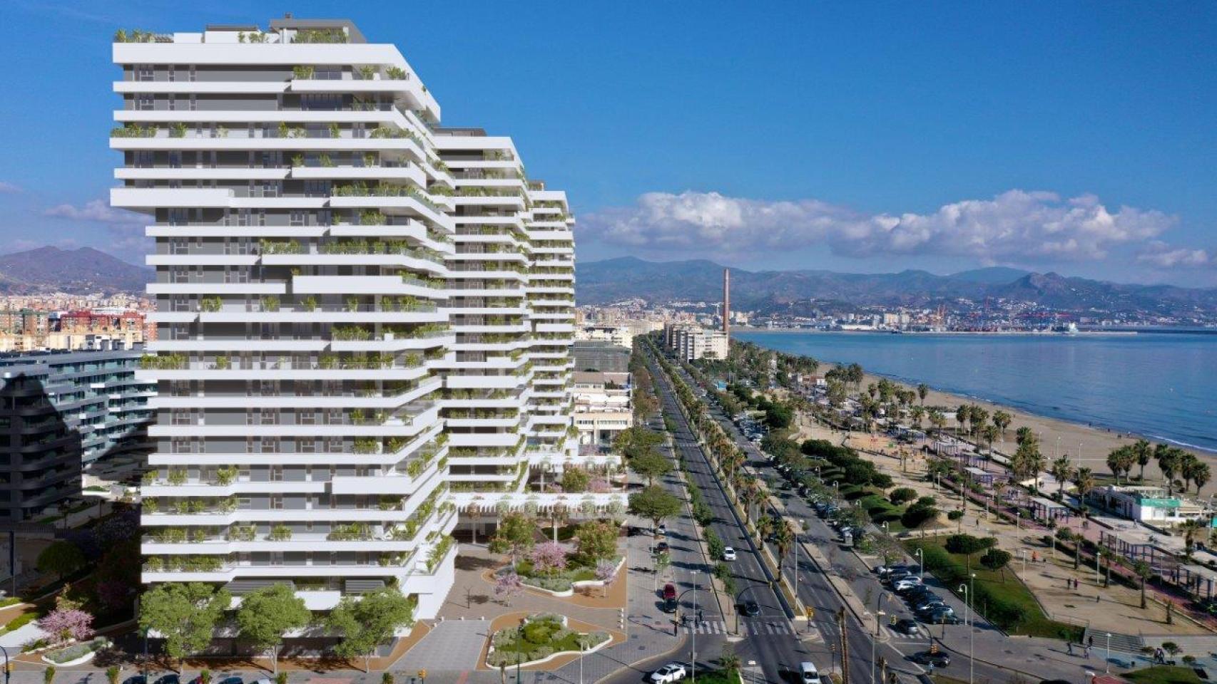 Imagen de Vision, la segunda de las torres de Metrovacesa en el litoral oeste de Málaga.