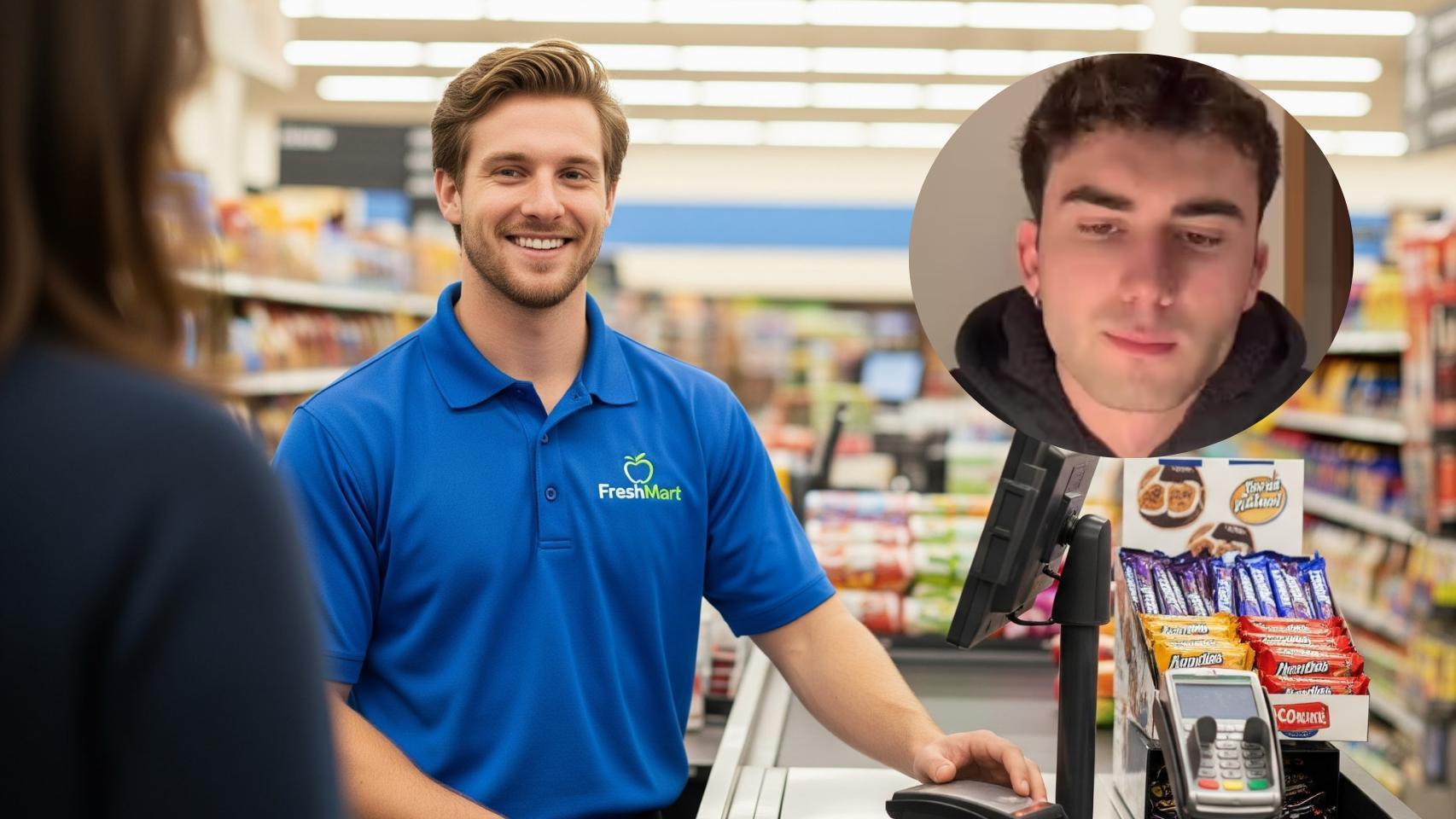 Montaje de Iñigo Beraza con un cajero de EEUU en una imagen creada con IA.