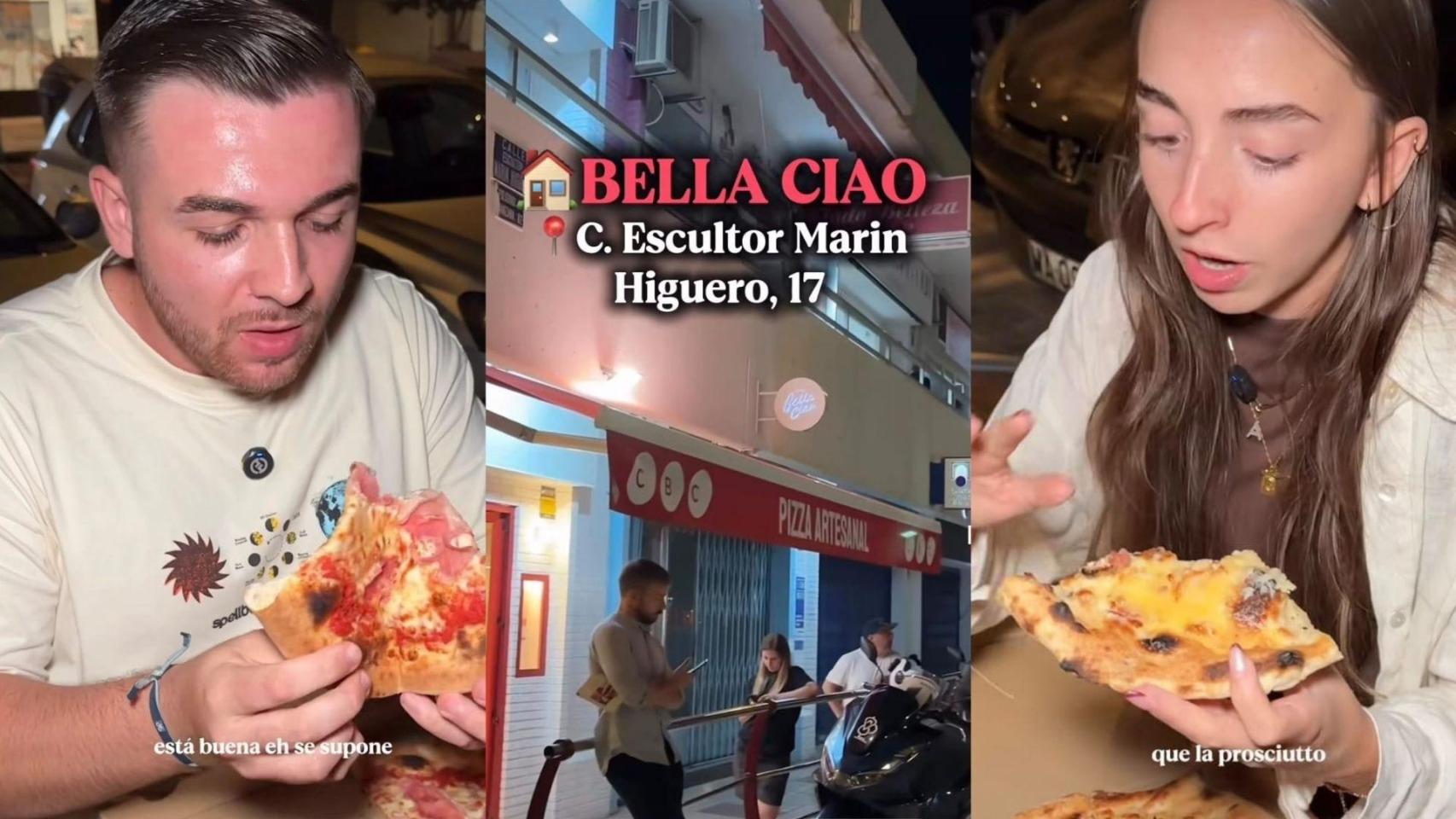 Montaje de un vídeo de SaboreaMalaga en la pizzería Casa Bella Ciao.