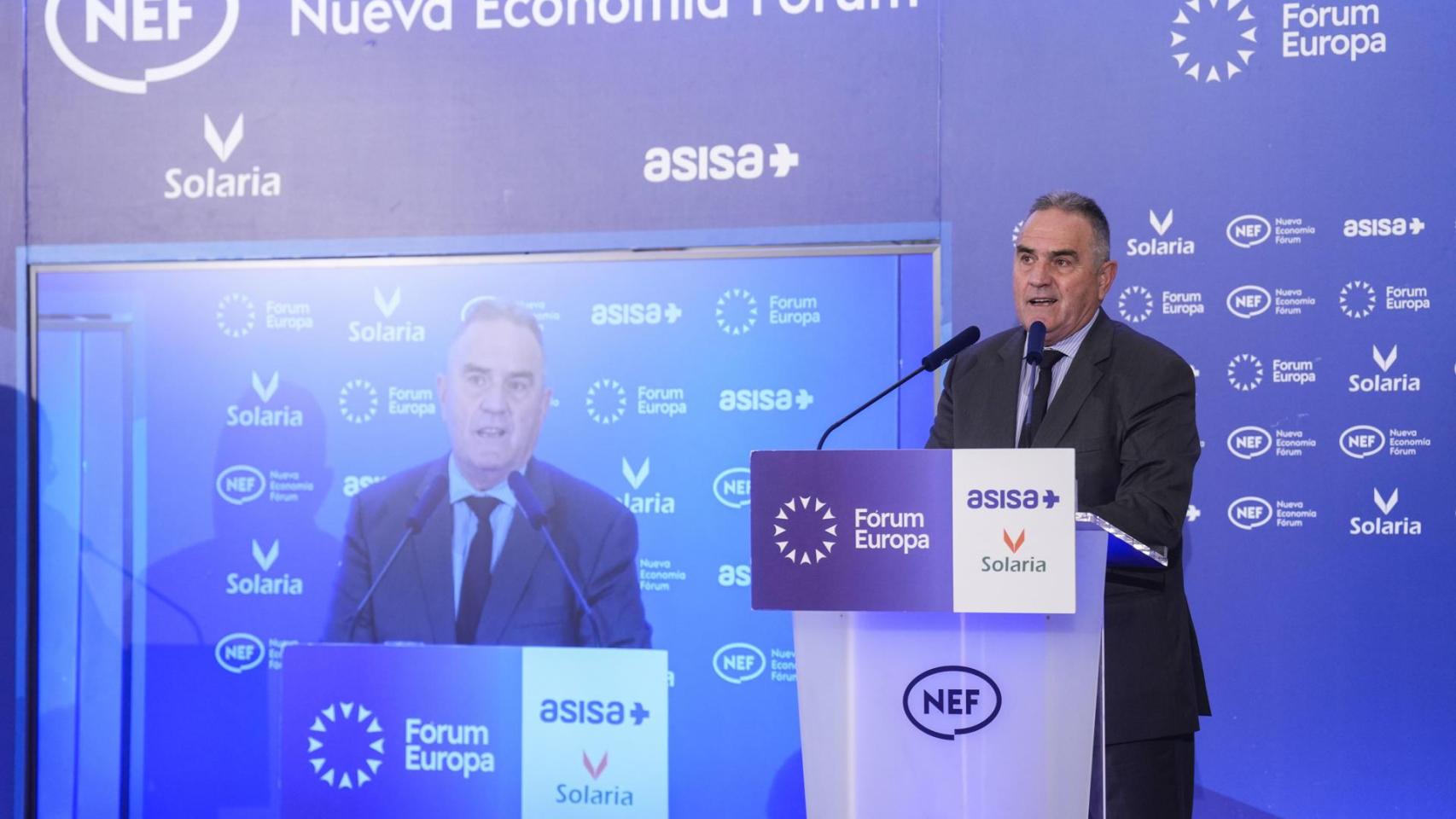 El vicepresidente segundo del Gobierno valenciano, Francisco José Gan Pampols, participa en un desayuno informativo organizado por Fórum Europa, este miércoles en Madrid. EFE/Borja Sánchez-Trillo