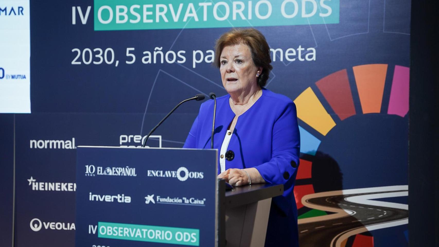 Enriqueta Chicano, durante su discurso.