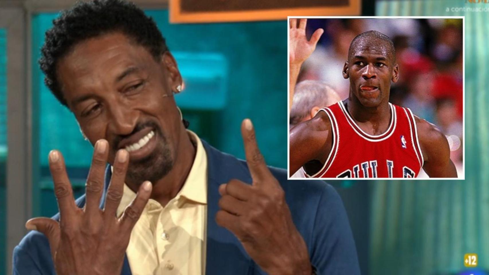 Scottie Pippen y Michael Jordan, en un fotomontaje de BLUPER.