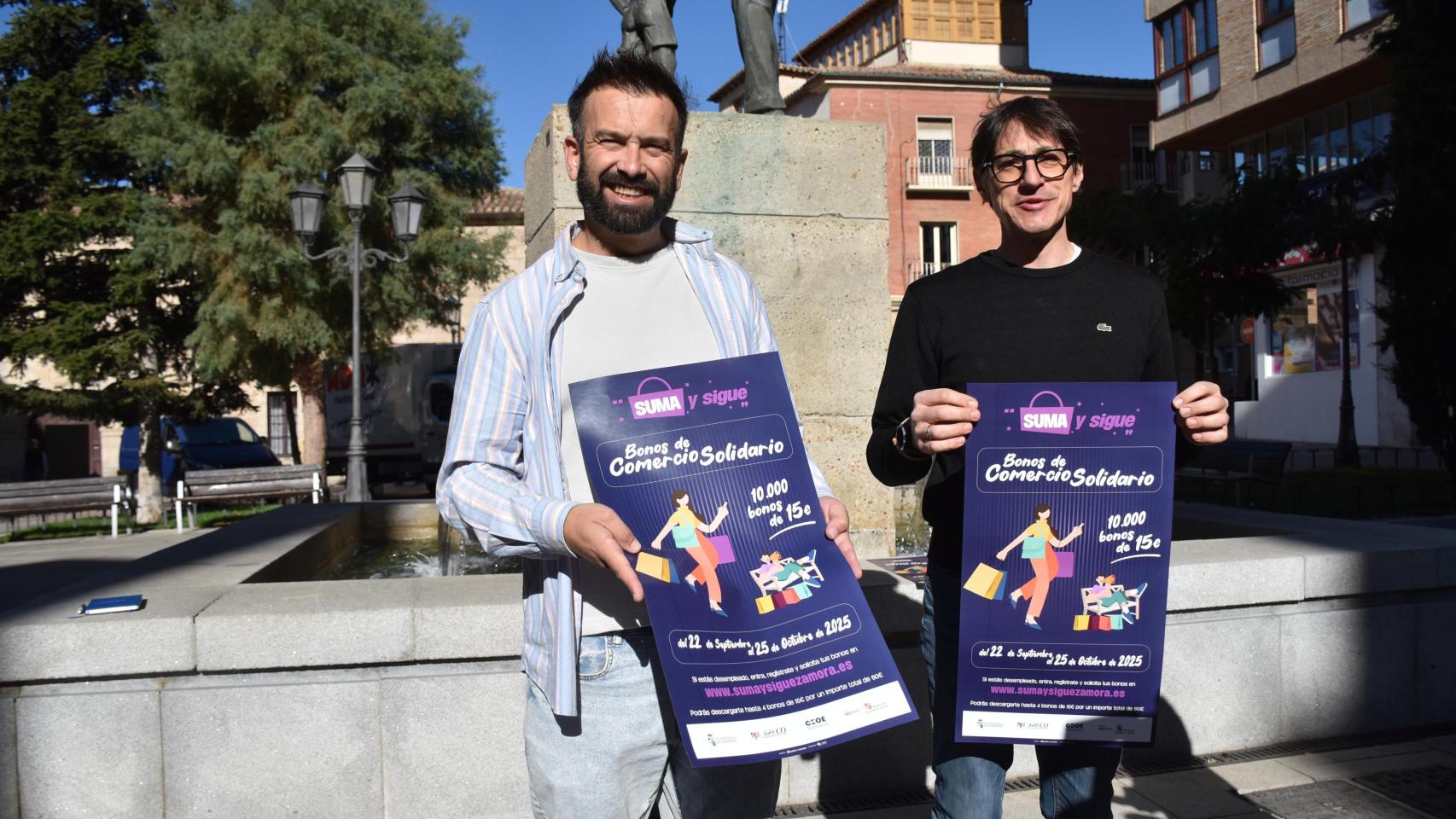 David Gago y Ruperto Prieto presentan la campaña de bonos al comercio solidario