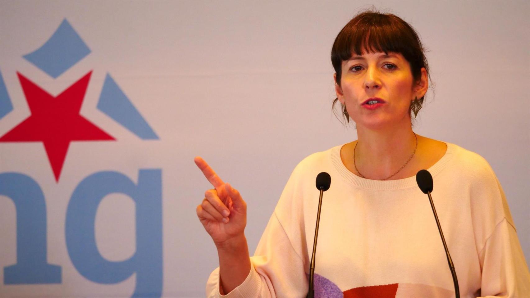 La portavoz nacional del BNG, Ana Pontón, en la comparecencia tras la primera reunión del Consello Nacional de este curso, a 20 de septiembre de 2025