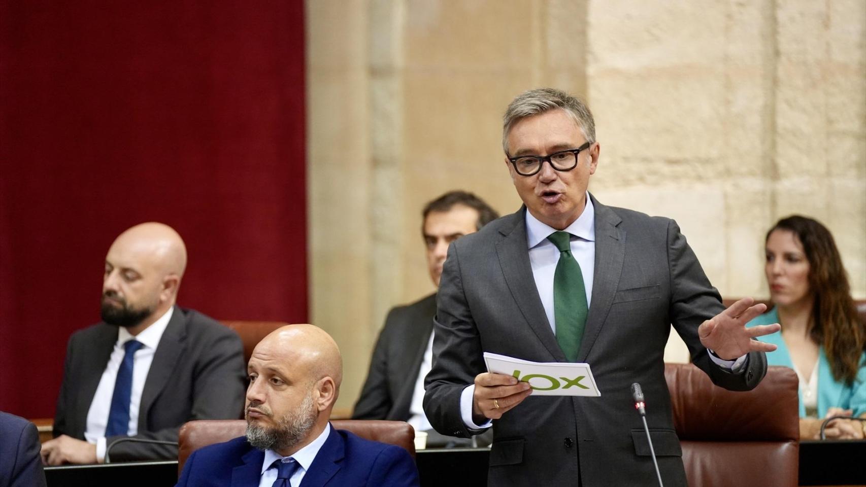 El portavoz de Vox en el Parlamento de Andalucía, Manuel Gavira.