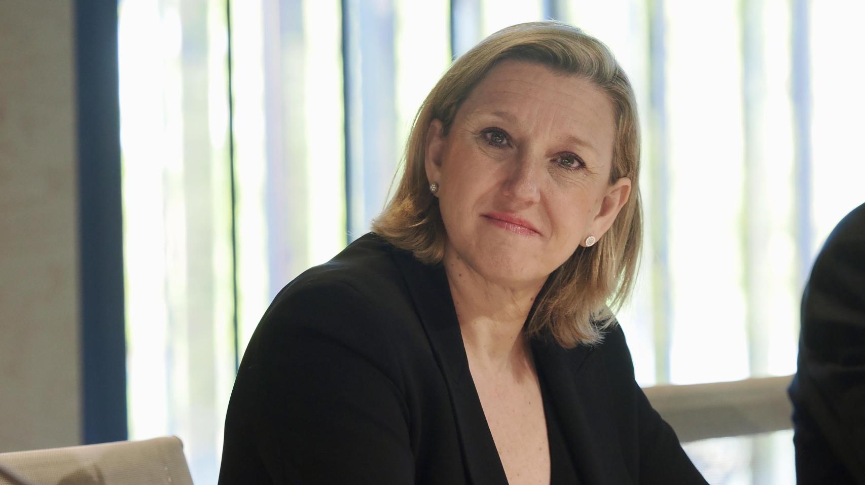 La vicepresidenta de la Junta, Isabel Blanco, este viernes en un acto en Valladolid