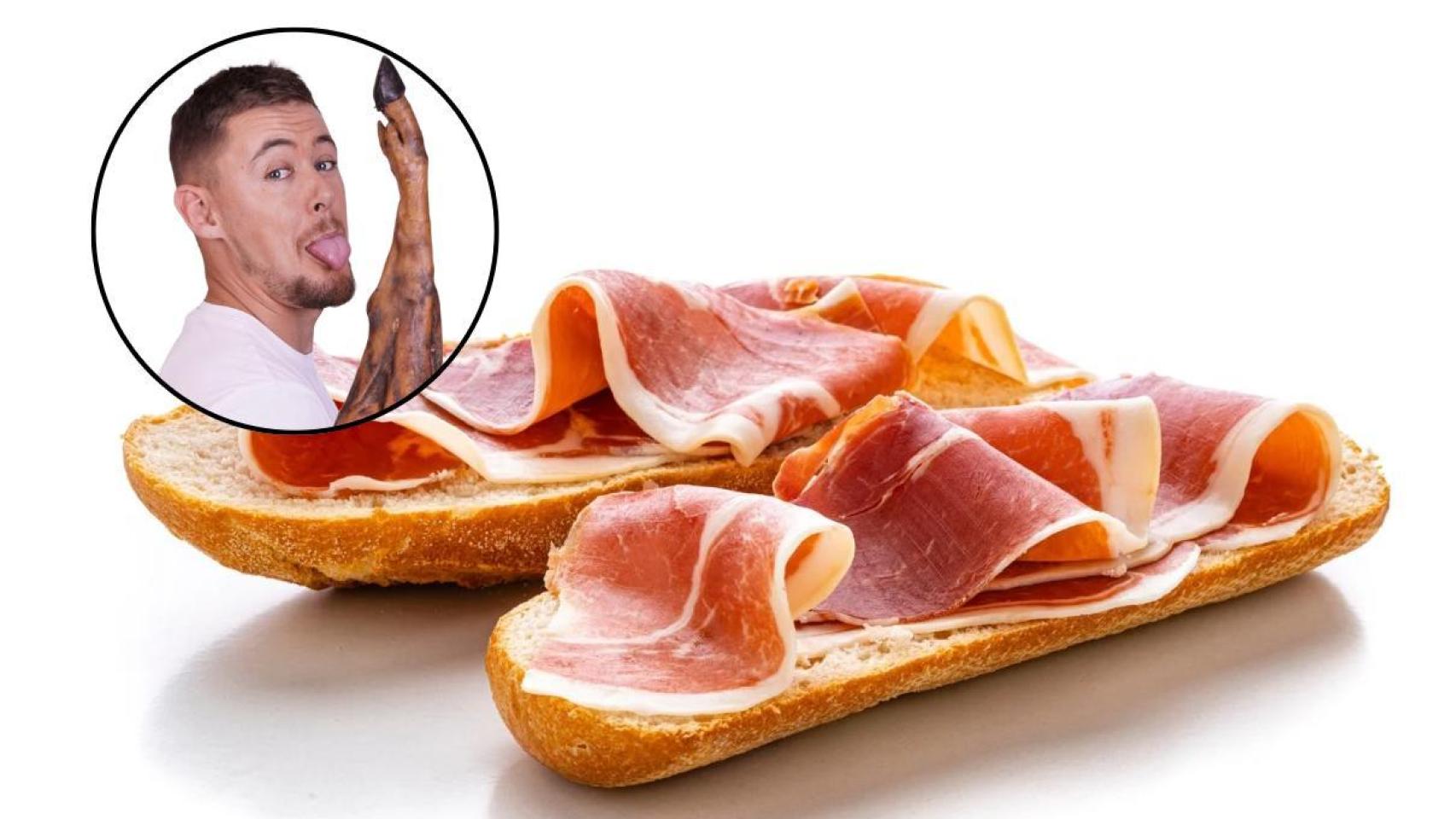 Unas tostadas con jamón serrano.