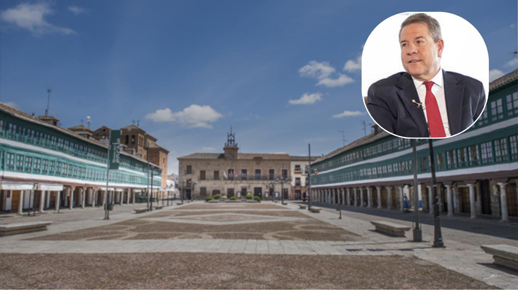 Montaje de la plaza de Almagro y Page.