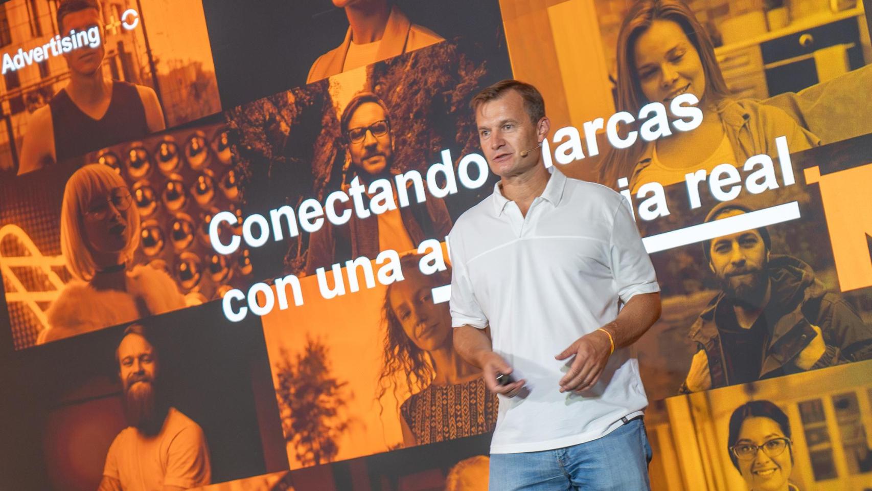 Meinrad Spenger, consejero delegado de Masorange, en el lanzamiento de Advertising, la plataforma publicitaria del grupo.