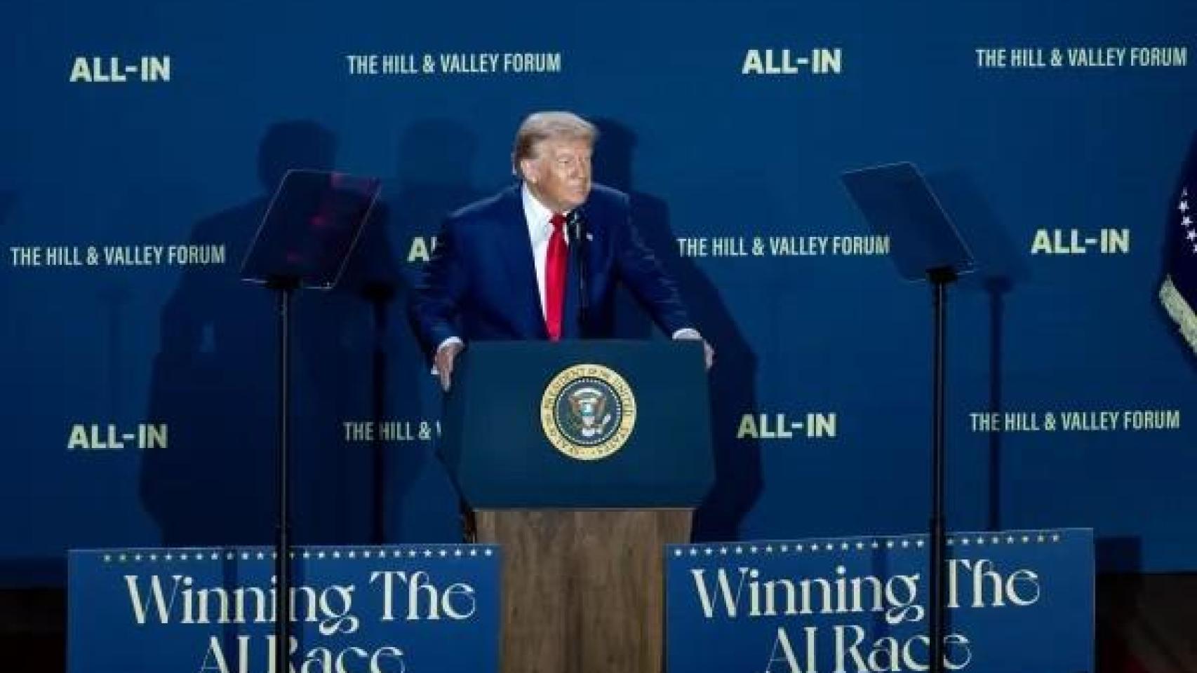 Donald Trump, presidente de Estados Unidos, en el evento 'Winning the AI Race' celebrado el pasado 23 de julio.