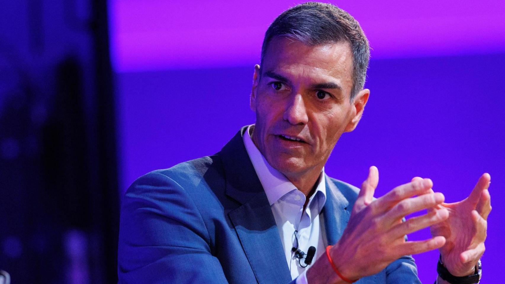 El presidente del Gobierno, Pedro Sánchez, en un coloquio celebrado este viernes en Londres.