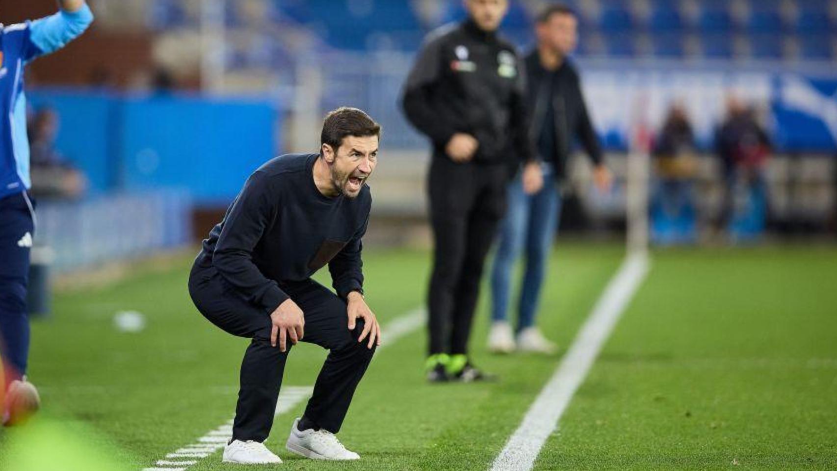 Gabi Fernández durante el choque.