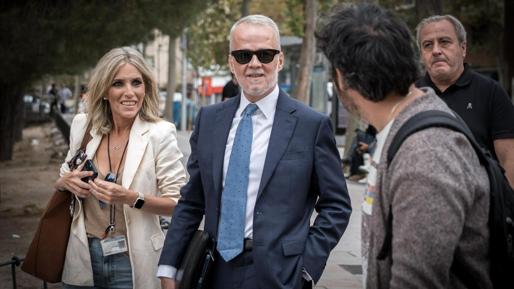 El abogado de Begoña Gómez, Antonio Camacho, a su llegada a los juzgados.