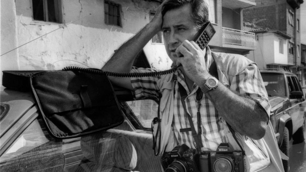 Gervasio Sánchez en Kosovo, en 1999