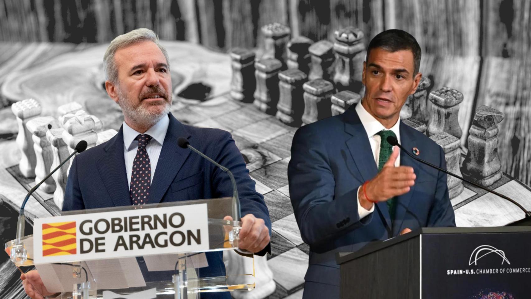Jorge Azcón y Pedro Sánchez.
