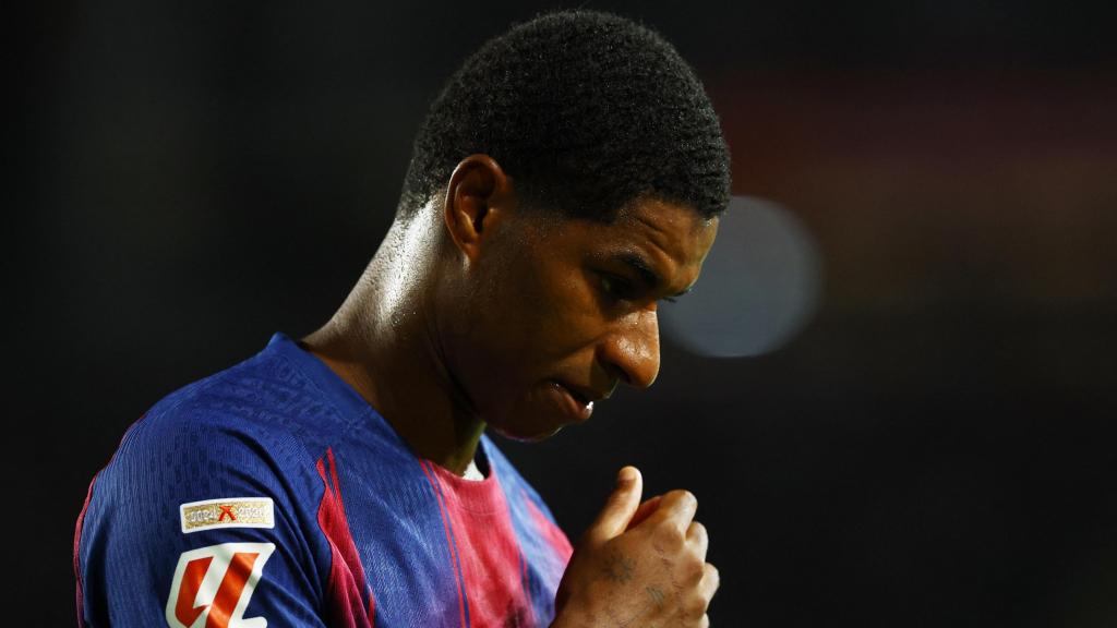 Rashford, en el partido entre el Barça y la Real Sociedad.