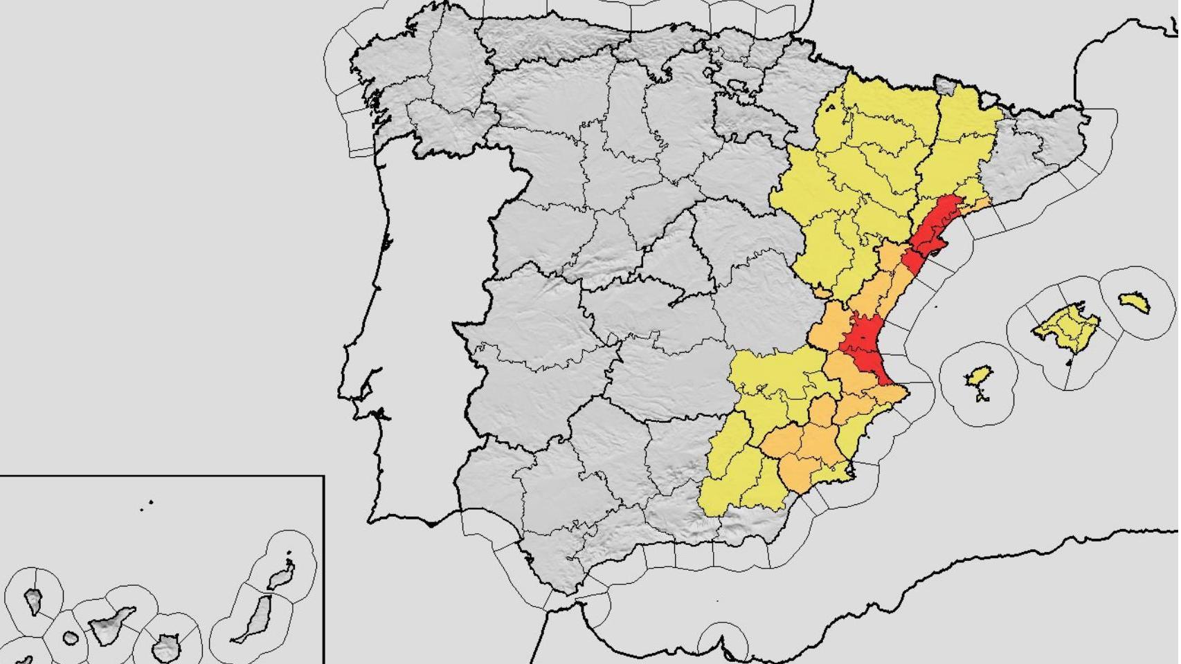 La borrasca ex-Gabrielle azota España: Aemet amplía el aviso rojo por lluvias en Valencia, Castellón y Tarragona