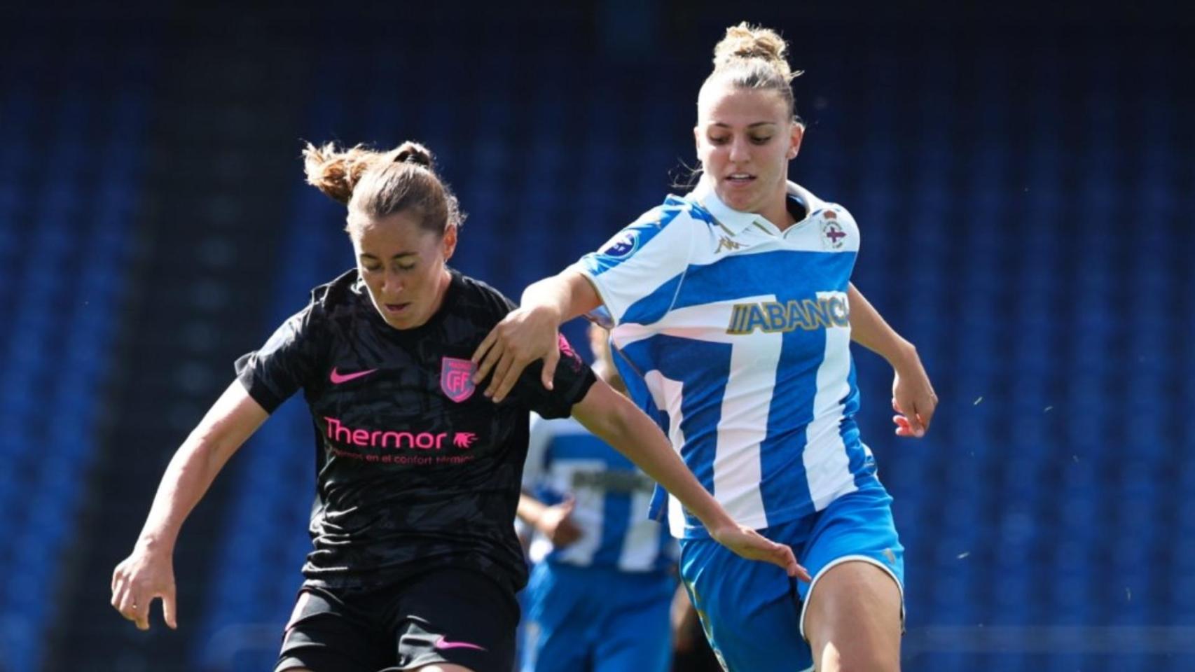 Un lance del Dépor Abanca contra el Madrid CFF.