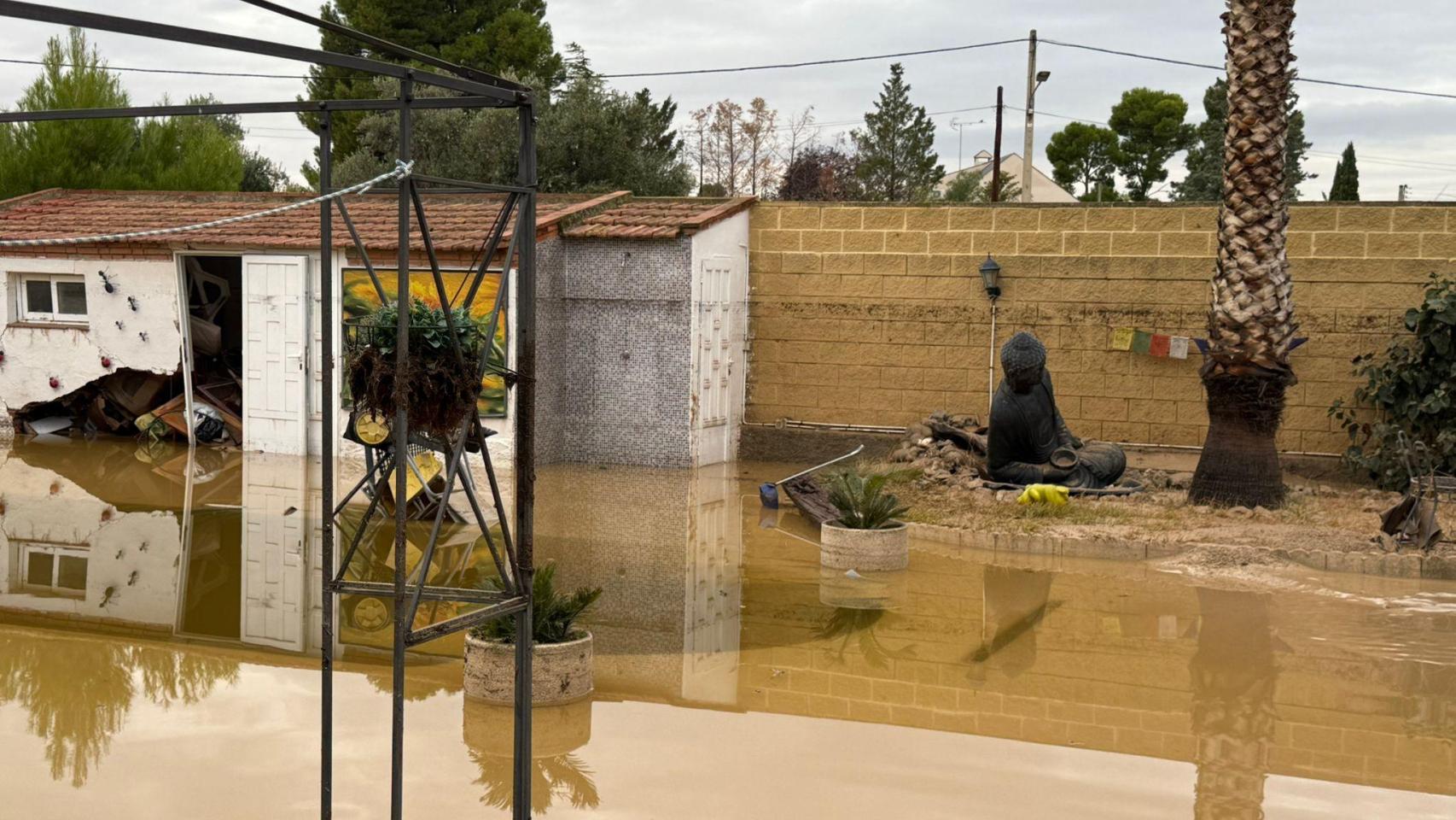 Calle inundada de Cadrete