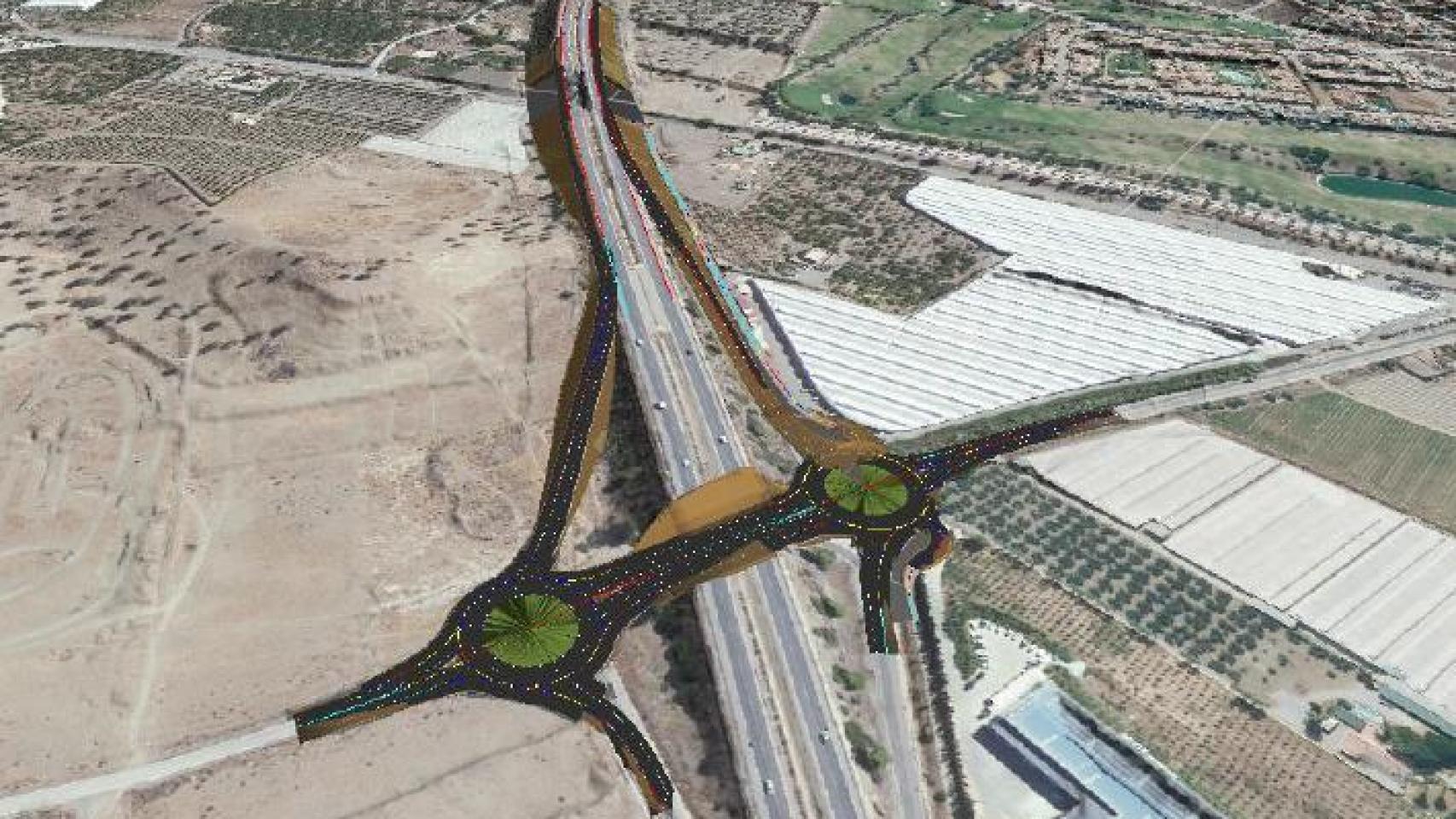 Diseño del nuevo enlace de la A-7 en Vélez-Málaga.