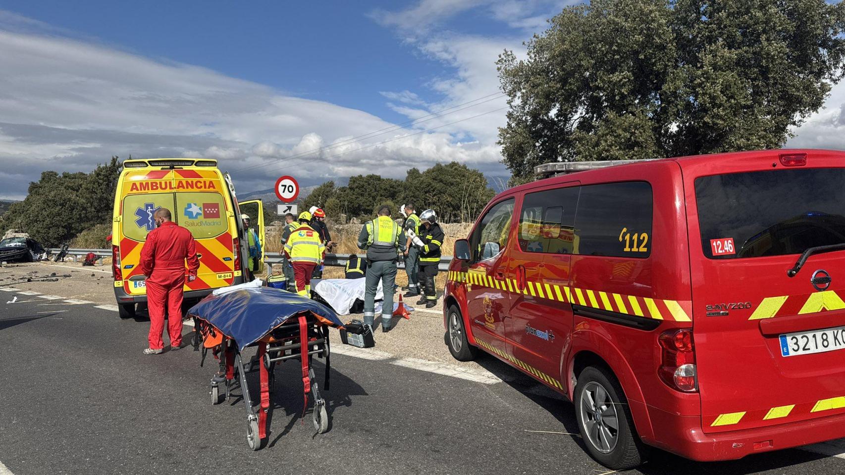 El Summa 112 y la Guardia Civil en la M-607.