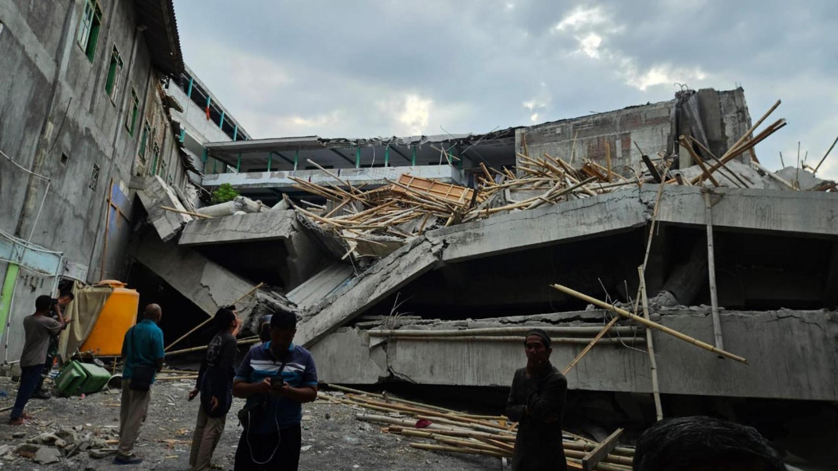 Estado en el que quedó el edificio tras el colapso.