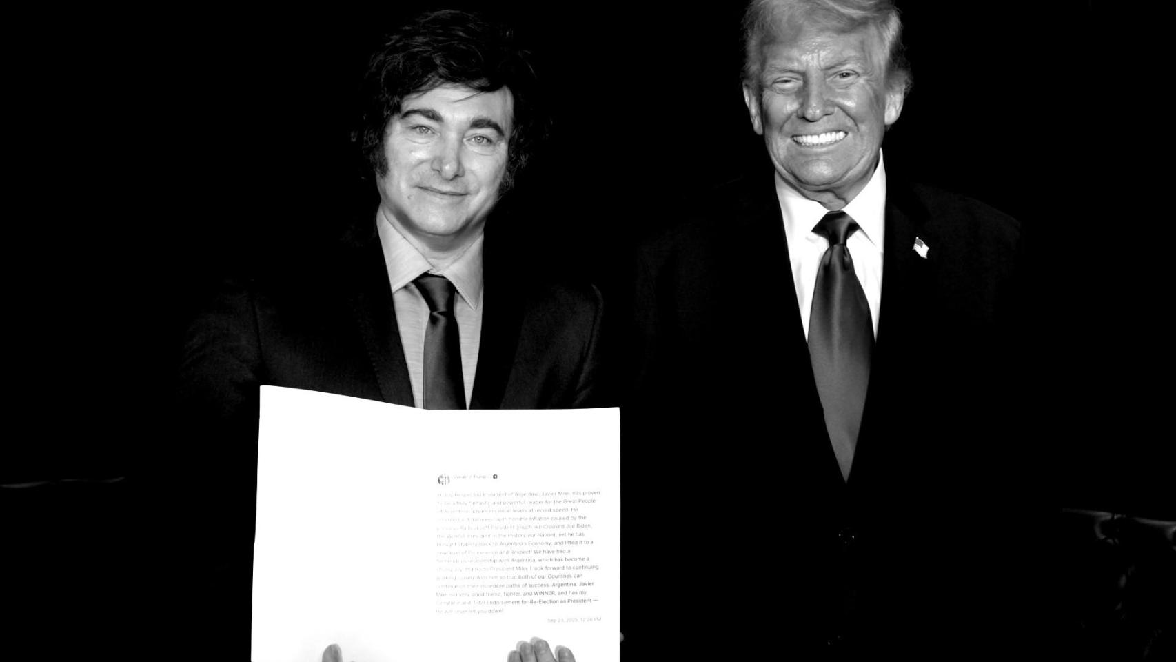 El presidente de Argentina, Javier Milei, y el presidente de Estados Unidos, Donald Trump