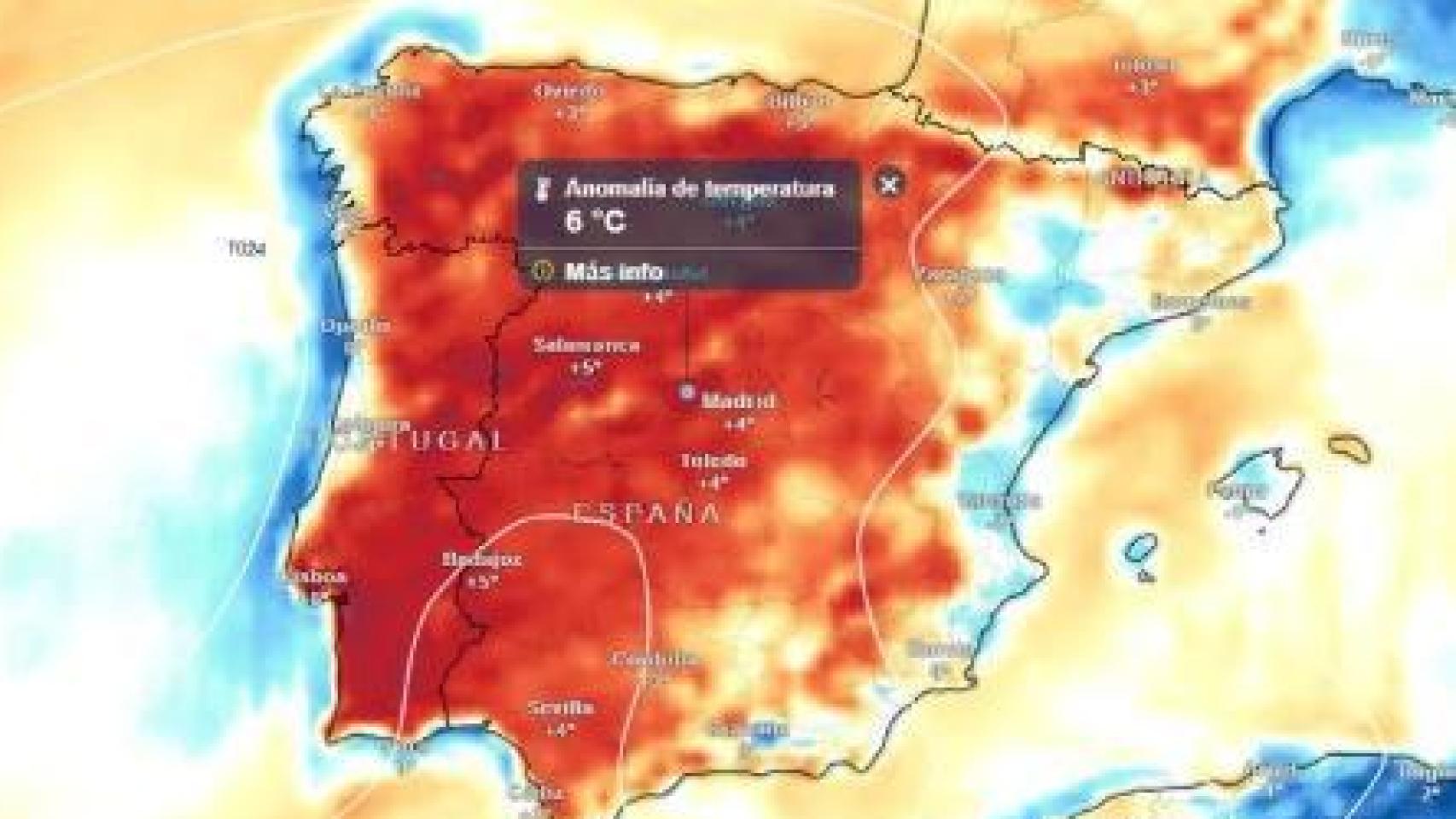 Temperaturas previstas para la Península Ibérica este viernes, 4 de octubre