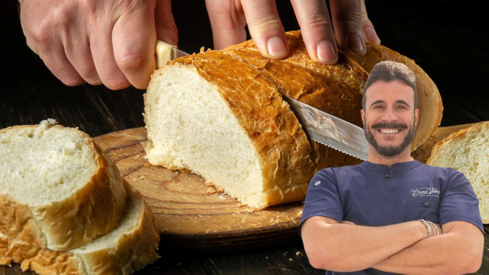 El panadero Domi Vélez en un montaje de El Español