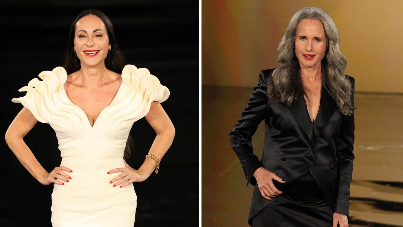 La actriz española y Andie MacDowell, en un 'collage' de Magas.