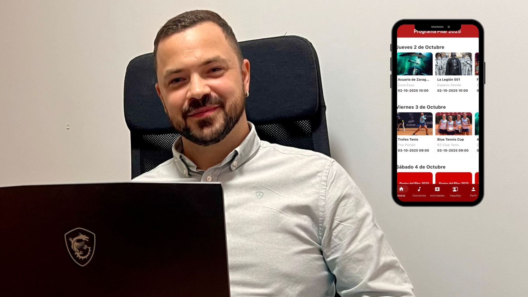 Adrián Alonso, creador de la aplicación Fiestasdelpilar