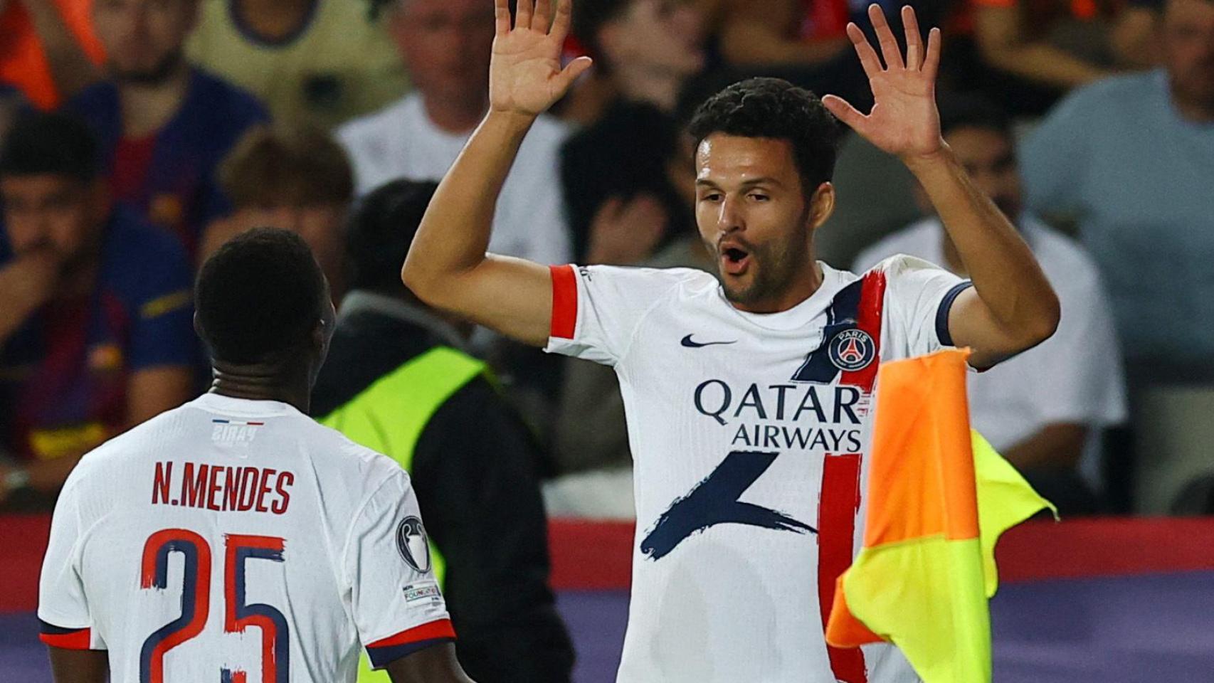 Gonçalo Ramos celebra su gol ante el FC Barcelona.